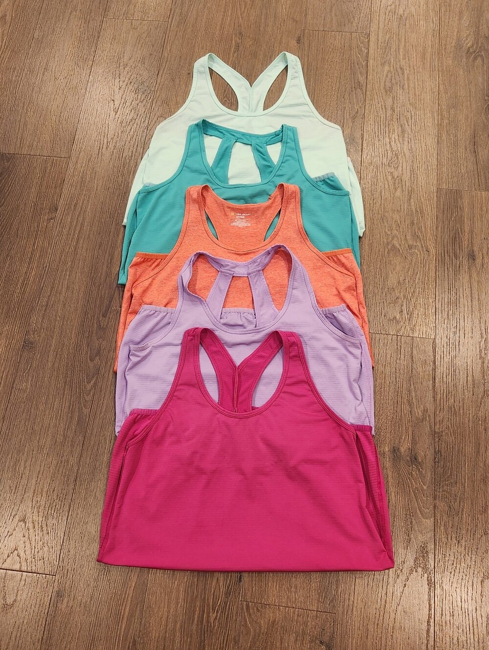 Tek Gear Dry-Tek Racerback Workout Tank Tops Bundle (Lot of 5)